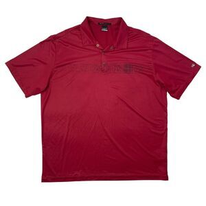 Tiger Woods Polo Shirt Mens XL Extra Large Sangria Pink Dri Fit Snap Button Nike
